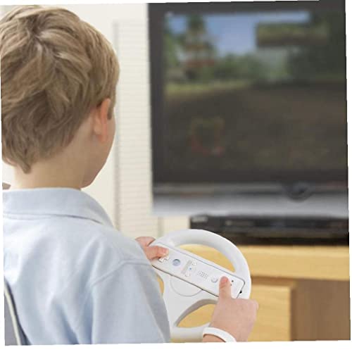 Juego Volante y 2 ruedas de dirección, traje de ruedas de dirección para Mario Kart Wii, traje para Mario Kart Racing Wheel Fit para Nintendo Wii (White) Por Mednkoku