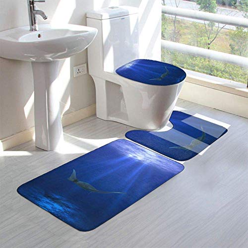 Juegos de alfombrillas de baño Alfombra Alpha Centauri Contour Alfombra en forma de U Tapa del inodoro, antideslizante, lavable a máquina, juego de alfombras de 3 piezas más fácil de secar para el bañ