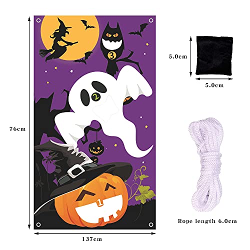 Juegos de Lanzamiento de Bolsas de Frijoles de Halloween, Juegos de Fiesta de Halloween para niños y Adultos al Aire Libre, Juegos de Lanzamiento de Halloween Juego de 3 sillas de Bolsas de Frijoles