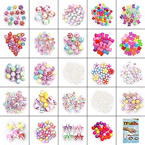 Juguete de Cuentas de Niños DIY, Cuentas Coloridas para Hacer Joyas para Niños Pulseras de Bricolaje Cuentas de Collares