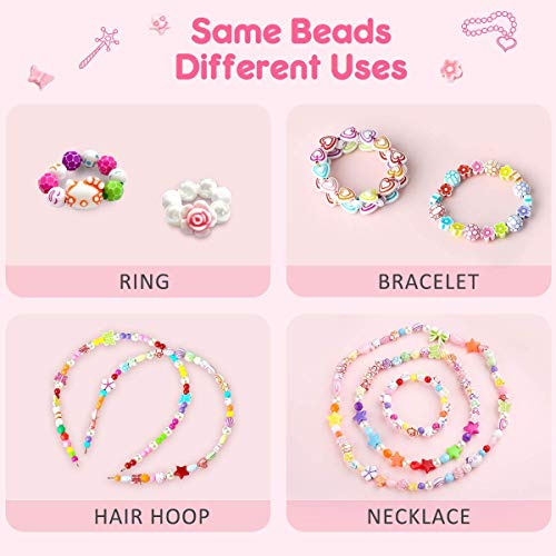 Juguete de Cuentas de Niños DIY, Cuentas Coloridas para Hacer Joyas para Niños Pulseras de Bricolaje Cuentas de Collares