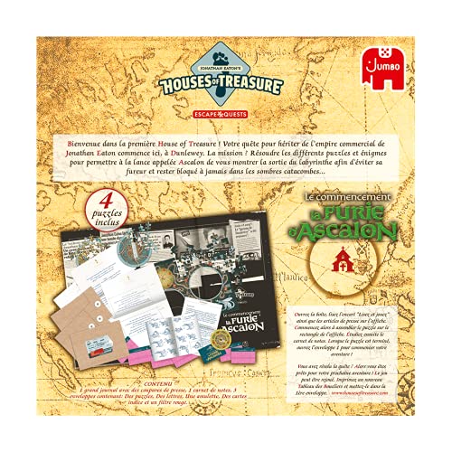 Jumbo 19841 Escape Quest Le Comencement la Furie d'Ascalon Escape Game Puzzle 1 - 4 Jugadores a Partir de 16 años franceses Juego de Platos para Enigmas