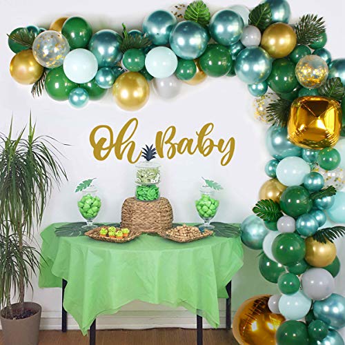 Jungle Safari Theme Party Supplies - 167 piezas Jungle Party Balloon Garland Kit para niños, niñas, fiestas de cumpleaños, decoración de baby shower, decoraciones de fiesta de Safari