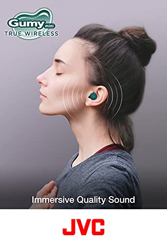 JVC Gumy Mini True Wireless Earbuds [Amazon Exclusive Edition] Auriculares Inalámbricos, Bluetooth 5.1, ResistenciaAgua (IPX4), Gran Duración de la Batería (hasta 15 Horas) - HA-Z55T-Z (Verde)