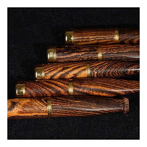 JYSLI Sólidos Ébano de Madera Natural del Tubo de Humos Doble Filtro del Cigarrillo Titular Tubos Patrones Tigre Skins Fumadores Artículos de Fumar excelente (Color : Brown)