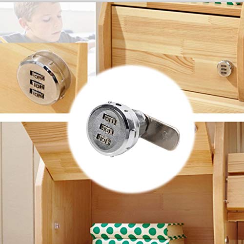 JZK 2 x Cerradura de combinación de 3 código digital, cerradura codificada cerradura contraseña para armario puerta archivador buzón cajón armario