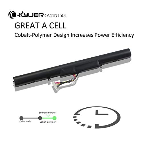 K KYUER A41N1501 Batería para ASUS Rog N552V N552VX N552VW N752V N752VX N752VW GL752V GL752VL GL752VW GL752VL-T4037T GL752VW-DH71 DH74 N552VW-FI202T N552VW-FW171T FY147T FY094T N752VX-GC218T GC190T