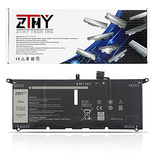 K KYUER DXGH8 Laptop Batería para DELL Inspiron 13 7000 7390 7391 7490 5390 5391 XPS 13 9370 7390 9380 2019 DELL Latitude 3301 E3301 Vostro 13 5000 5390 5391 P82G001 Convertible 52WH Notebook Battery
