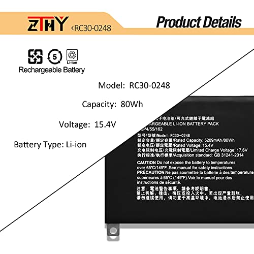 K KYUER RC30-0248 Laptop Batería para Razer Blade 15 Advanced 2018 2019 GTX 1060 1070 RTX 2070 2080 RZ09-0313 RZ09-0238 RZ09-0288 RZ09-0301 RZ09-02385 RZ09-02386 RZ09-02385W71-R3W1 RZ09-03017E02