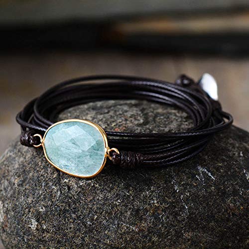 K-ONE Pulsera de Abrigo de Gama Alta Piedras Naturales Boho Pulsera de Amistad Larga Pulseras de declaración Regalos de Mujer