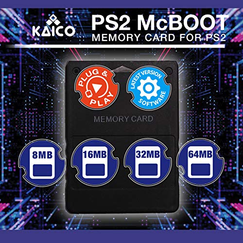 Kaico Free Mcboot 64MB PS2 Memory Card Running FMCB PS2 Mcboot 1.966 for Sony Playstation 2 - FMCB Free Mcboot Your PS2 - Plug and Play - Playstation 2 CFW McBoot 1.966