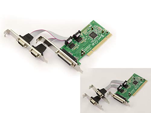 KALEA-INFORMATIQUE. Tarjeta controlador PCI 2 puertos serie COM RS232 DB9 + 1 port Paralelo LPT (DB25). High y Low Profile. ASIX MCS9865