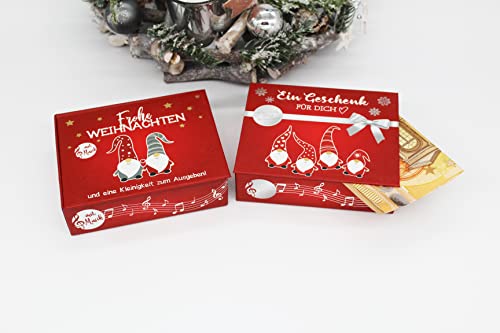 KAMACA Juego de 2 cajas de regalo con música para regalar dinero, regalos pequeños, regalos, dinero, cupones de Navidad, juego de 2 cajas de música de duende
