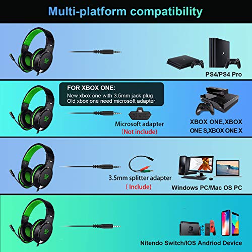 Karvipark H-10 Auriculares Gaming Cascos para PS4 Xbox One Nintendo Switch