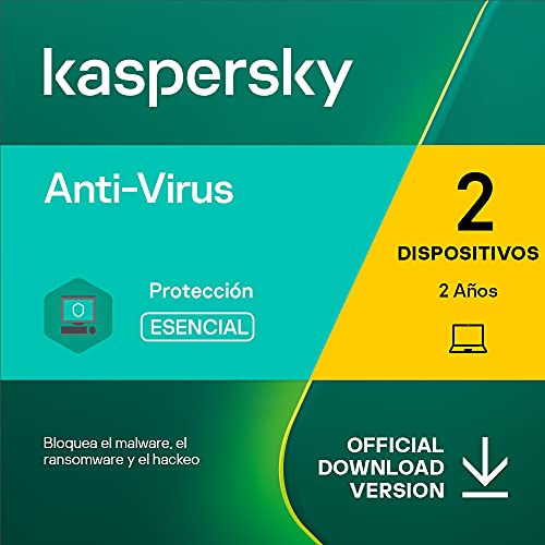 Kaspersky Anti-Virus 2022 | 2 Dispositivos | 2 Años | PC | Código de activación enviado por email