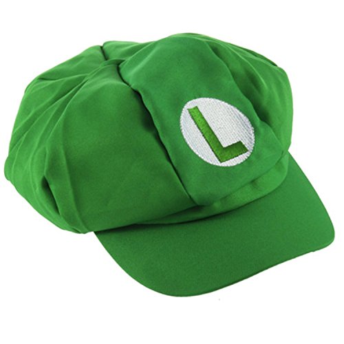 Katara 1660 Disfraz de Super Mario Bros - Juego de 3 Gorras, Blanca, Roja, Verde , color/modelo surtido