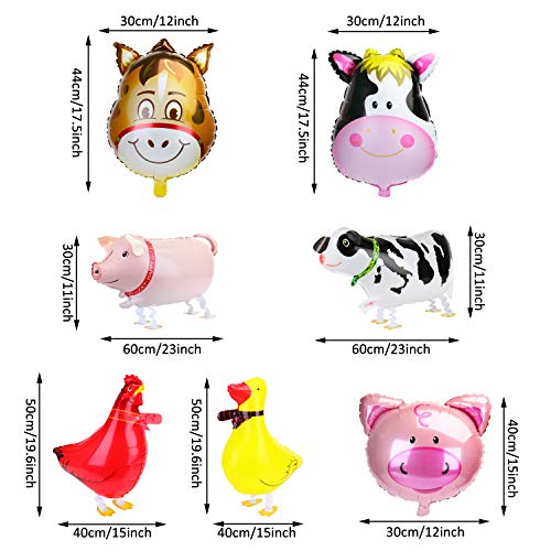 KATELUO Animales de Granja Fiesta de Cumpleaños Decoracion Globos, Pancarta de Feliz Cumpleaños, Happy Birthday Guirnalda para Niño, Niña, Fiesta Infantil, Jardín de Infancia