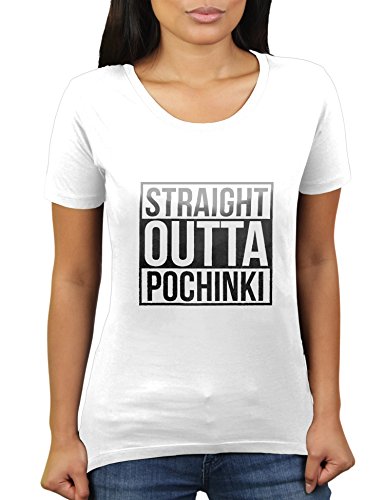 KaterLikoli Straight Outta Pochinki PUBG Player Unknown Battlegrounds - Camiseta para mujer Blanco S