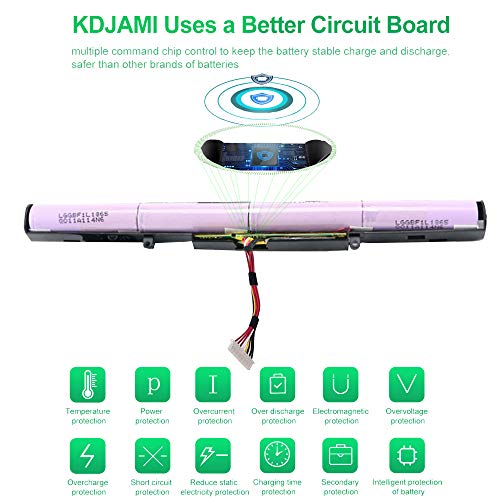 KDJAMI A41N1501 Batería para ASUS ROG GL752VW G752VW N552V N552VX GL752 N552 N752 Series Notebook 0B110-00360000 0B110-00360100 A41LK9H L41LK2H (4 Cells 15V 48Wh-1 año Garantía