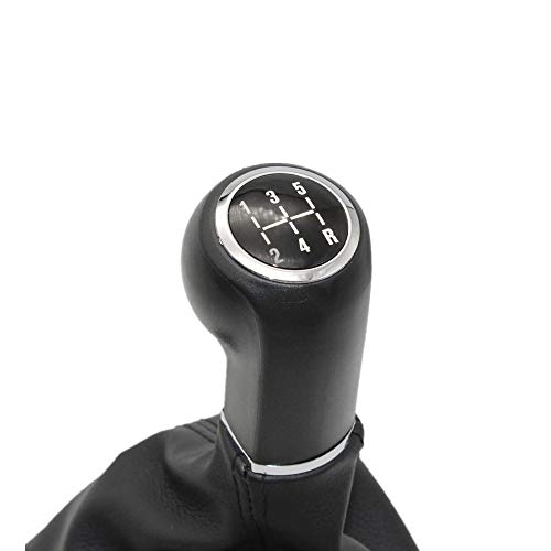 KDLLK Palanca de Cambios del Coche,para Opel Astra III H 1.6 Pomo de Palanca de Cambios de 5 velocidades con Bota de Cuero