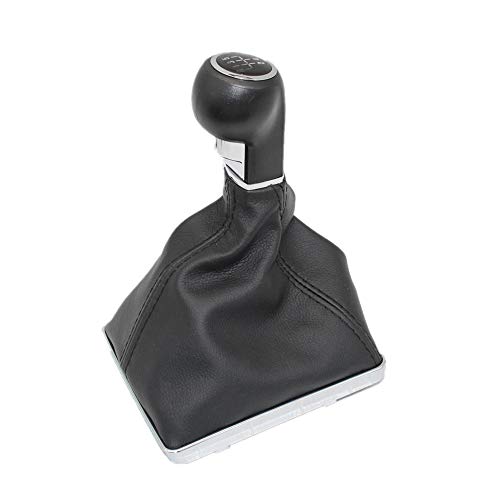 KDLLK Palanca de Cambios del Coche,para Opel Astra III H 1.6 Pomo de Palanca de Cambios de 5 velocidades con Bota de Cuero