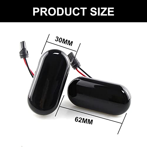 KDZNPA 2 uds LED Ahumado Marcador Lateral de Coche luz de señal de Giro luz Intermitente para Nissan Qashqai Navara Micra 350Z Note Pathfinder