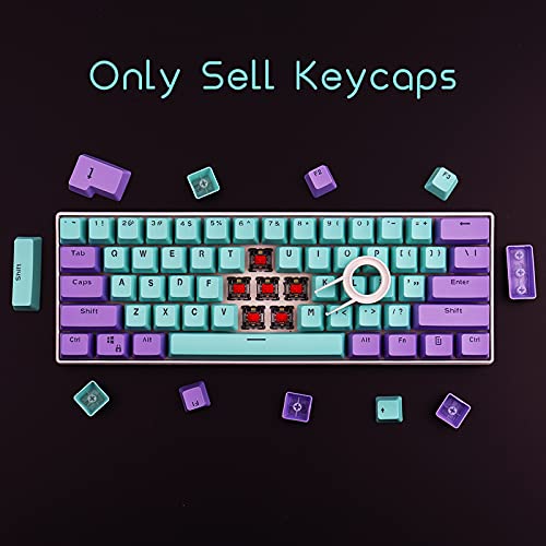 KEEZSHOP Keycaps, 61 Teclas Keycaps Backlight Bicolor Teclado Mecánico PBT Keycap para GH60 / RK61 / ALT61 / Annie/Keyboard Poker Keys