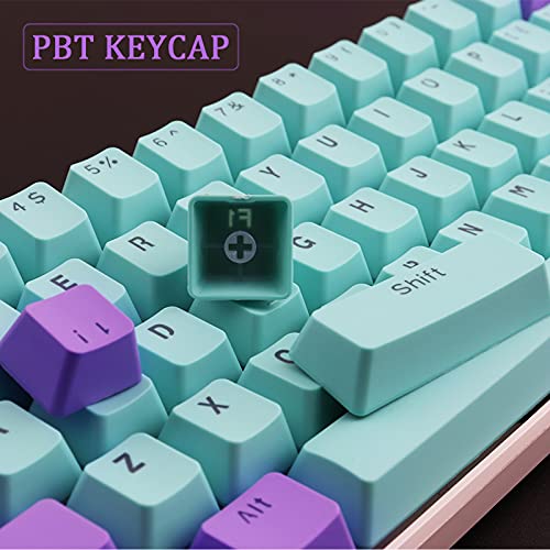 KEEZSHOP Keycaps, 61 Teclas Keycaps Backlight Bicolor Teclado Mecánico PBT Keycap para GH60 / RK61 / ALT61 / Annie/Keyboard Poker Keys