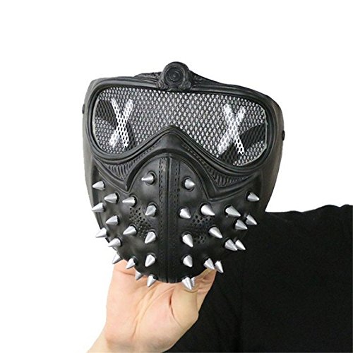 keland Watchdogs 2 Masks Wrench Half Face Mask Prop para Halloween Cosplay Party (Negro)