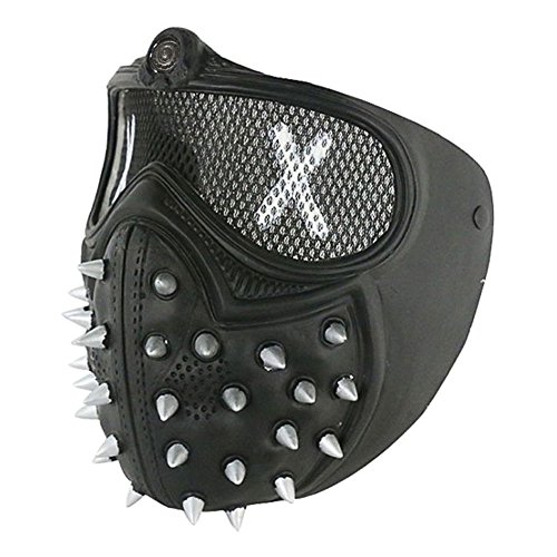 keland Watchdogs 2 Masks Wrench Half Face Mask Prop para Halloween Cosplay Party (Negro)