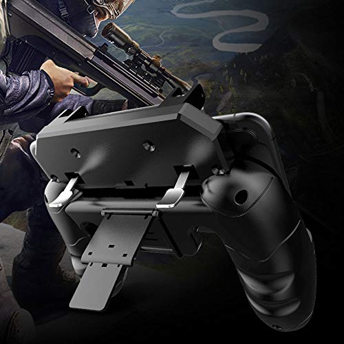 Kensd 2 Triggers Mobile regulador del Juego con Ventilador de refrigeración Compatiple for PUBG/COD Mobile/Fotnite [6 Finger Operación] L1R1 L2R2 Grip Controlador móvil Gamepad Joystick for iOS te