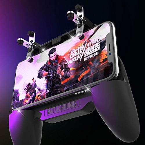 Kensd Alta sensibilidad del regulador del Juego móvil con Ventilador de refrigeración for Compatiple PUBG/DQO móvil/Fotnite [6 Dedo Operación] L1R1 L2R2 Funda del Mando móvil Joystick Gamepad for