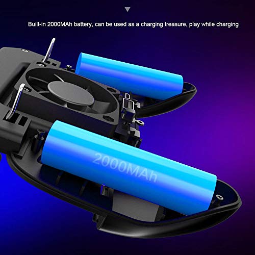 Kensd Alta sensibilidad del regulador del Juego móvil con Ventilador de refrigeración for Compatiple PUBG/DQO móvil/Fotnite [6 Dedo Operación] L1R1 L2R2 Funda del Mando móvil Joystick Gamepad for