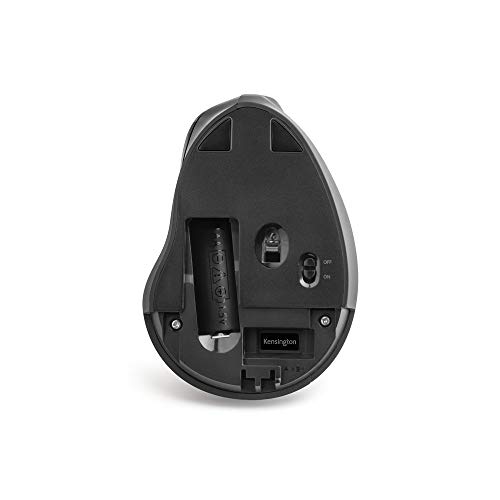 Kensington ratón inalámbrico - ratón inalámbrico Vertical Pro fit Ergo 24 GHz con Rueda de Desplazamiento y 4 Botones para prevenir síndrome del ratón/Codo de tenista/tme; Negro (k75501eu).