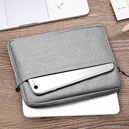 Kentop Sleeve Funda Portátil Lienzo Funda con Cremallera y Correa de Mano para 6 Inch Portátil, Lona,Gris Claro, 18 * 2 * 14CM