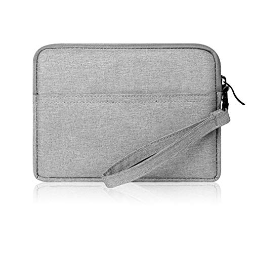 Kentop Sleeve Funda Portátil Lienzo Funda con Cremallera y Correa de Mano para 6 Inch Portátil, Lona,Gris Claro, 18 * 2 * 14CM