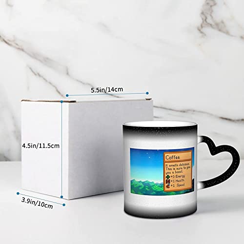 KEROTA Taza de café que cambia el calor de Stardew Valley Classic Color Cambiante Taza en el cielo Taza de café Taza de cerámica sensible al calor