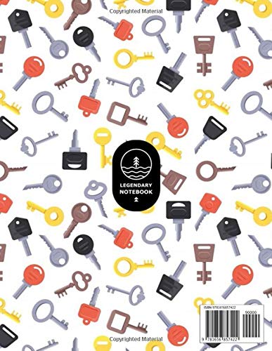 Keys With Color Key Open Lock Door : College Ruled Notebook & 2020 Planner: Lined notebook Gift, 120 Pages, 8.5x11, Soft Cover, Matte Finish