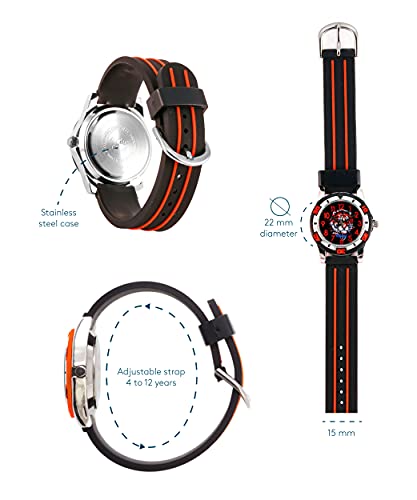 KIDDUS Reloj Educativo para niño, Chica, Chico. De Pulsera, analógico. Time Teacher fácil de Leer para Aprender la Hora. Ejercicios incluídos. Tigre