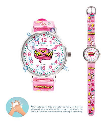 KIDDUS Reloj Educativo para niño, Chica, Chico. De Pulsera, analógico. Time Teacher fácil de Leer para Aprender la Hora. Ejercicios incluídos. ¡Wow!