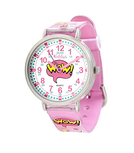 KIDDUS Reloj Educativo para niño, Chica, Chico. De Pulsera, analógico. Time Teacher fácil de Leer para Aprender la Hora. Ejercicios incluídos. ¡Wow!
