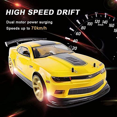 Kikioo RC Drift Racing Cars, 1/10 Scale Competitive Remote Control Race Cars, 2.4GHz 4WD con Faros RC Street Off Road Fast Hobby Grade RC Drifting Trucks Regalo para Adultos y niños