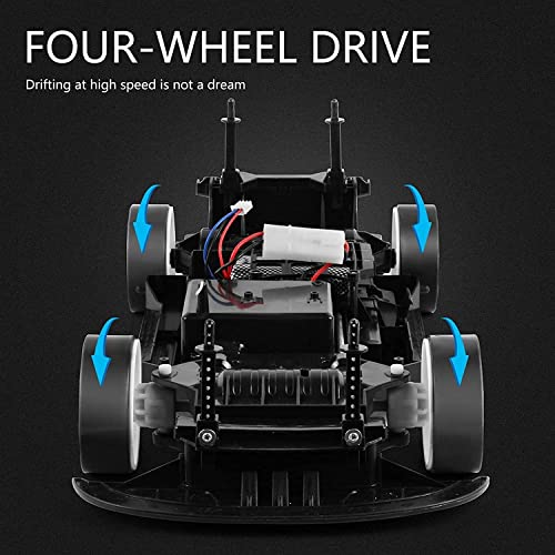 Kikioo RC Drift Racing Cars, 1/10 Scale Competitive Remote Control Race Cars, 2.4GHz 4WD con Faros RC Street Off Road Fast Hobby Grade RC Drifting Trucks Regalo para Adultos y niños