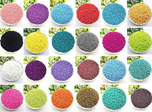 Killow Cuentas de Colores 2mm Mini Cuentas y Abalorios Cristal para DIY Pulseras Collares Bisutería (24 Colores)