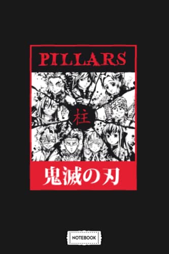 Kimetsu No Yaiba Pillars Manga Notebook: Pages College Wide Ruled Composition Notebook Journal - Lined Paper Notebooks For Work School Office