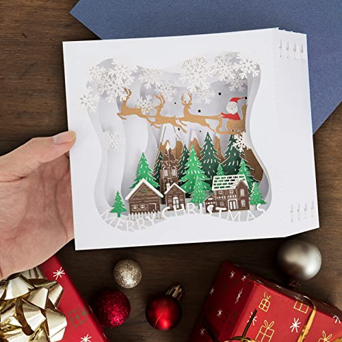 KIMI-HOSI 3D Pop Up Tarjetas Navidad 3D Pop-up Tarjeta de Año Nuevo Tarjeta Felicitación con Sobres Hechas a Mano Postales Tarjeta Regalo Navidad Caja de Navidad