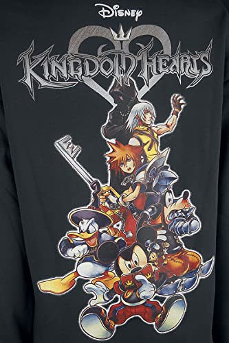 KINGDOM HEARTS Group Mujer Vestidos de Longitud Media Negro S, 60% algodón, 40% poliéster,