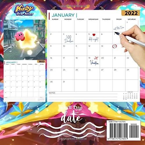 Kirby Star Allies: OFFICIAL 2022 Calendar - Video Game calendar 2022 - 18 monthly 2022-2023 Calendar - Planner Gifts for boys girls kids and all Fans BIG SIZE