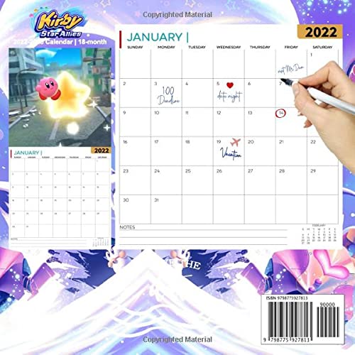 Kirby Star Allies: OFFICIAL 2022 Calendar - Video Game calendar 2022 - 18 monthly 2022-2023 Calendar - Planner Gifts for boys girls kids and all Fans BIG SIZE