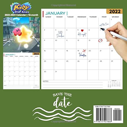 Kirby Star Allies: OFFICIAL 2022 Calendar - Video Game calendar 2022 - 18 monthly 2022-2023 Calendar - Planner Gifts for boys girls kids and all Fans BIG SIZE